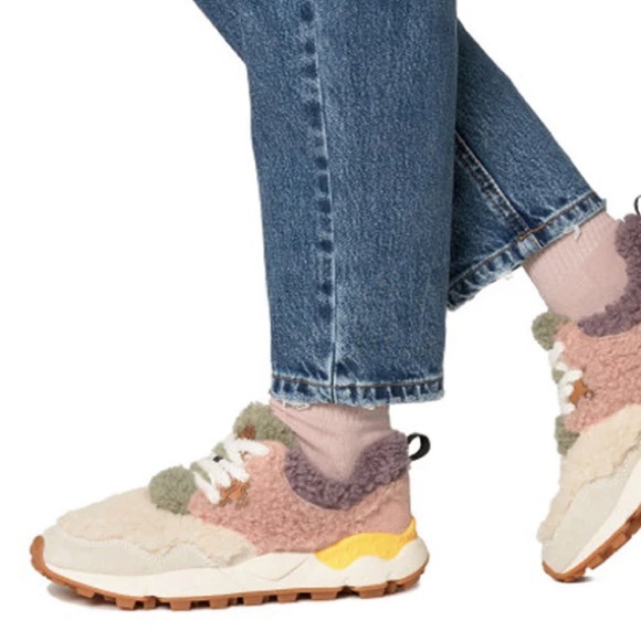 Flower Mountain Pampas Teddy Sneaker (Women) - Ice/Pink - Picture 3 of 5